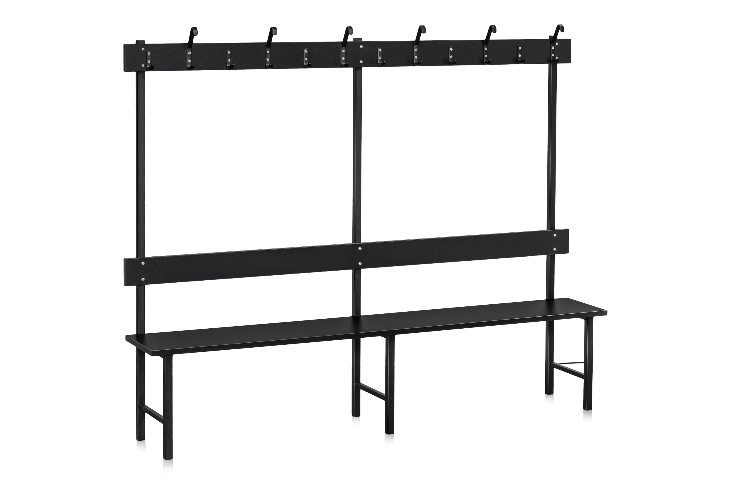 Sittbänk Enkelsektion 2000 mm Svart Laminat