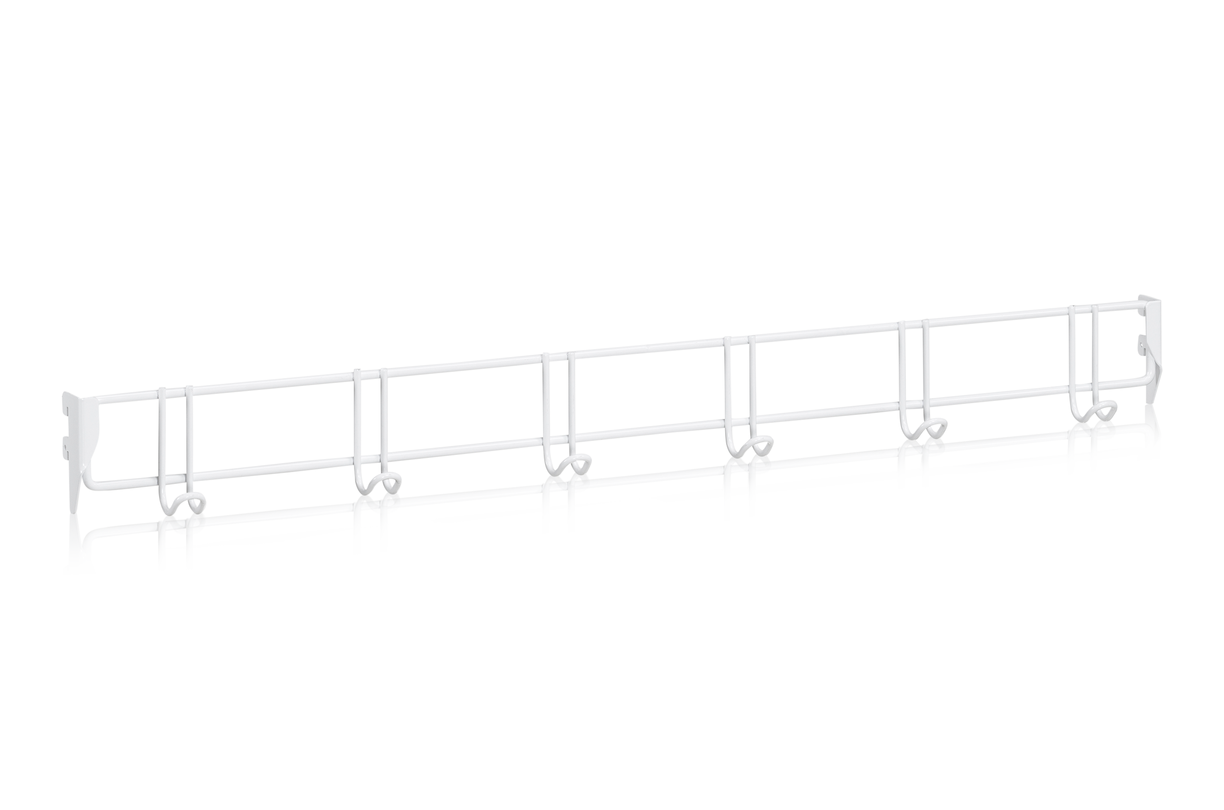Klädkroklist 900 mm 6 Krokar Vit