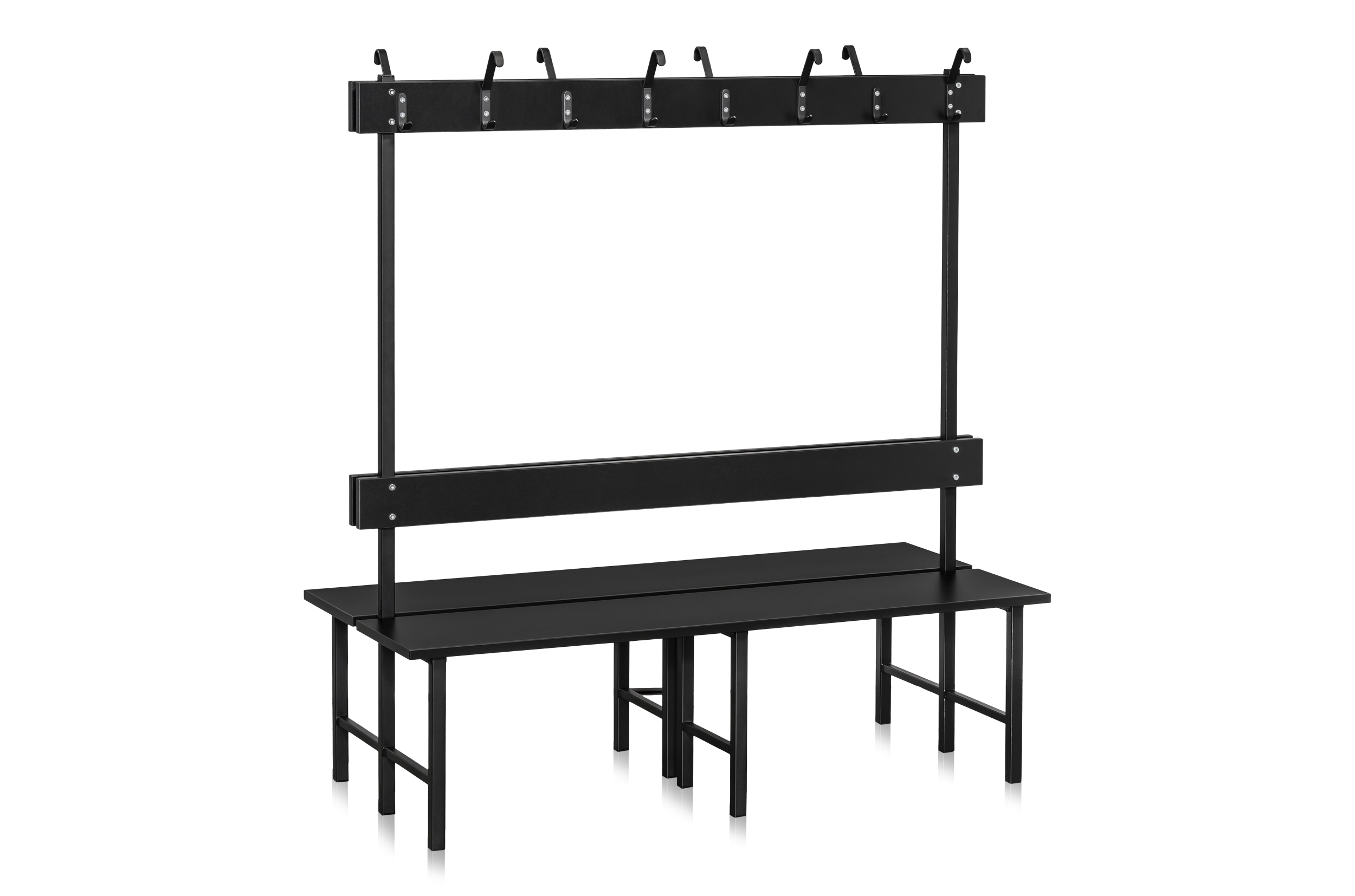 Sittbänk Dubbelsektion 1500 mm Svart