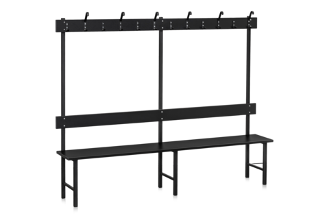 Sittbänk Enkelsektion 2000 mm Svart Laminat
