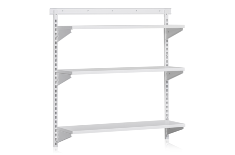 Vägghylla 3 Hyllplan Bassektion Vit