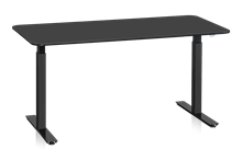 Skrivbord Sitt&Stå 1600x800 mm Svart Bordsskiva Svart Stativ
