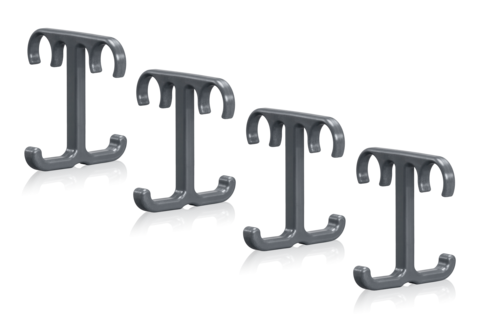 Klädkrok 4-Pack Grå