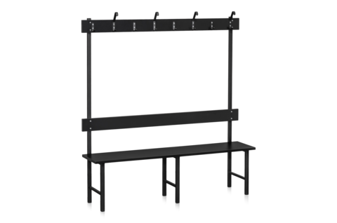 Sittbänk Enkelsektion 1500 mm Svart