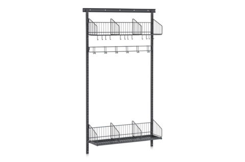 Sko- och Hatthylla inkl Kroklist Vägg Bassektion Grå