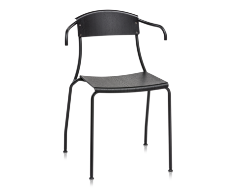 Straw Karmstol, Svartlackad fanér / Svart