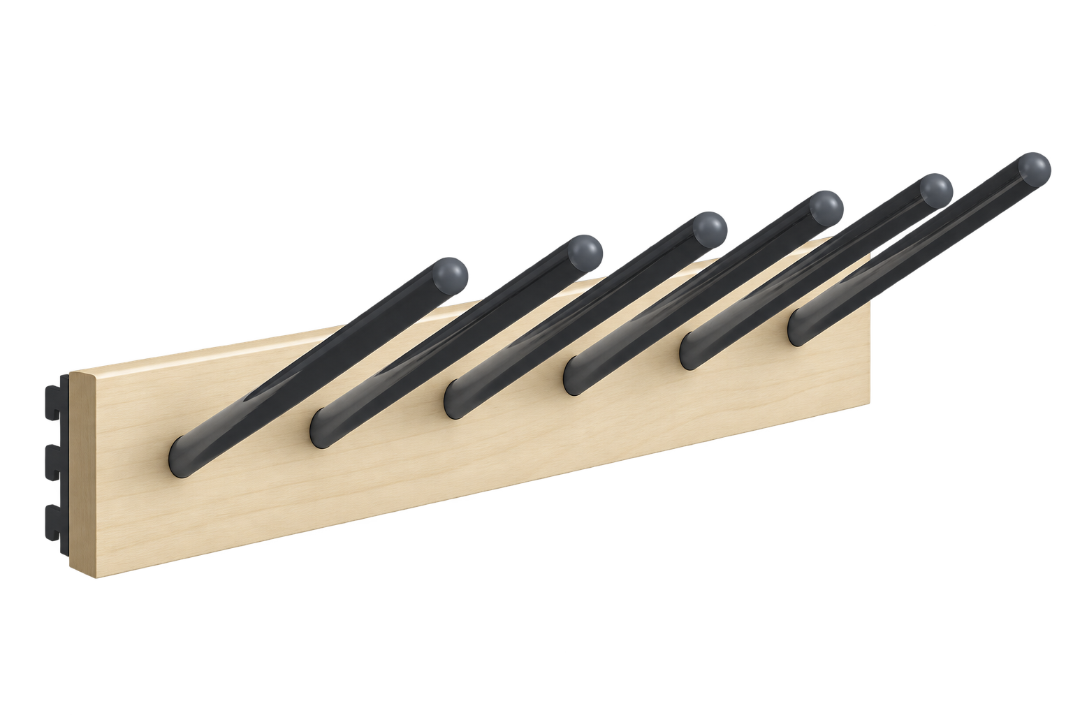 Stövellist 600x100 mm 6 Svarta Krokar 2 Svarta Konsoler