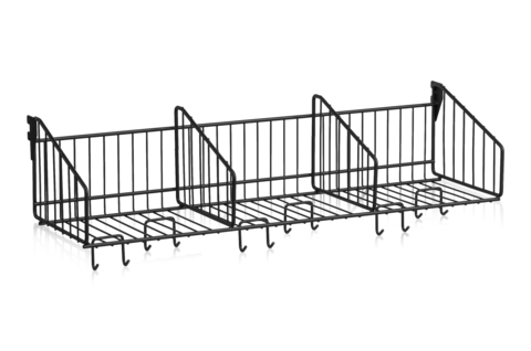 Hatthylla 900 mm 3 Fack Svart