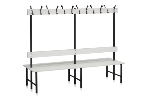 Sittbänk Dubbelsektion 2000 mm Ljusgrå