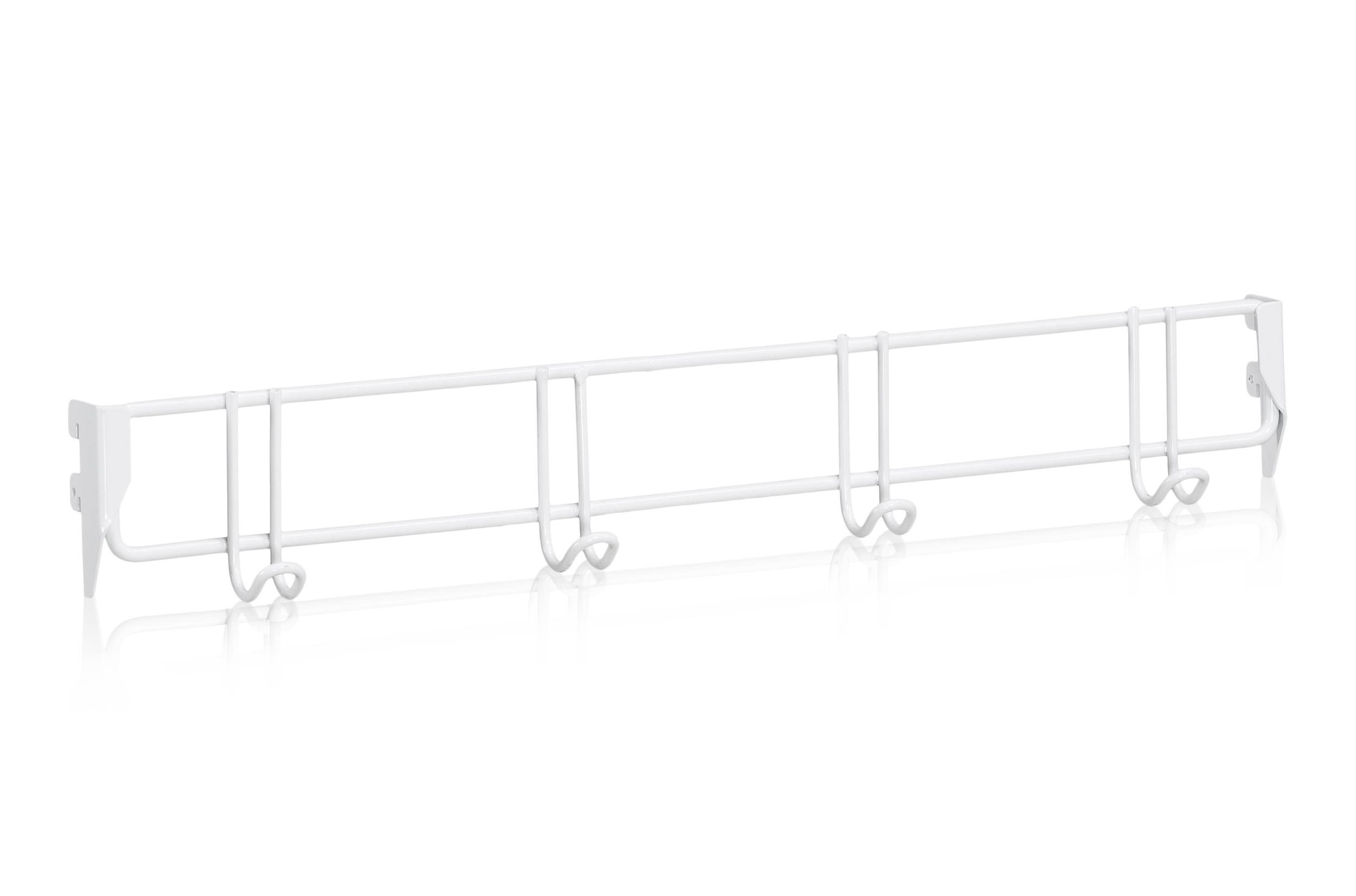 Klädkroklist 600 mm 4 Krokar Vit