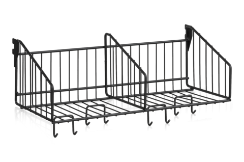 Hatthylla 600 mm 2 Fack Svart