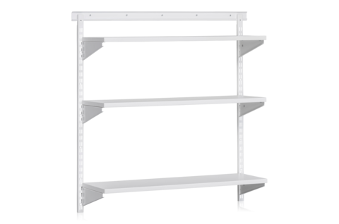 Vägghylla 3 Hyllplan Tilläggssektion Vit