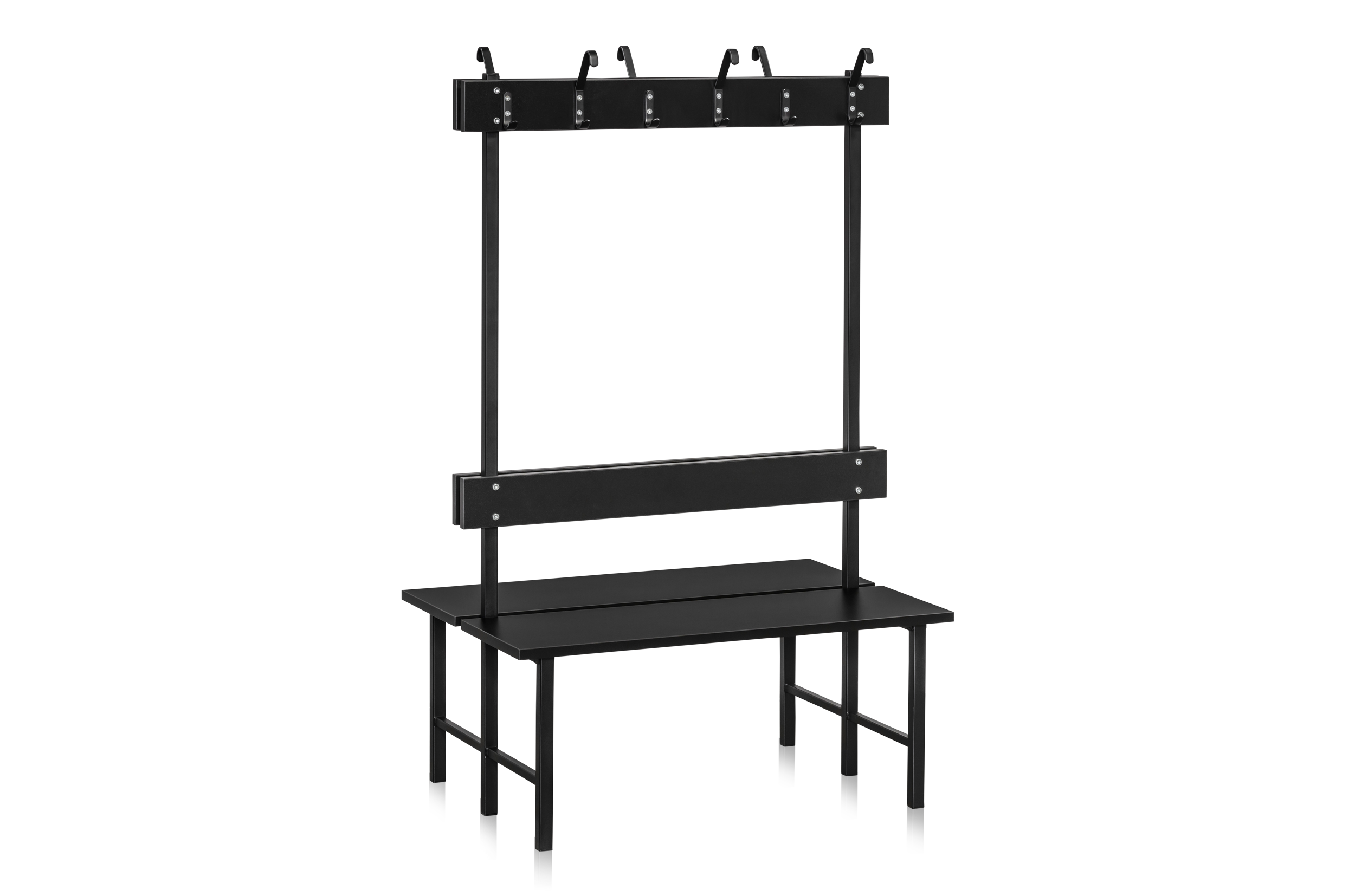 Sittbänk Dubbelsektion 1000 mm Svart
