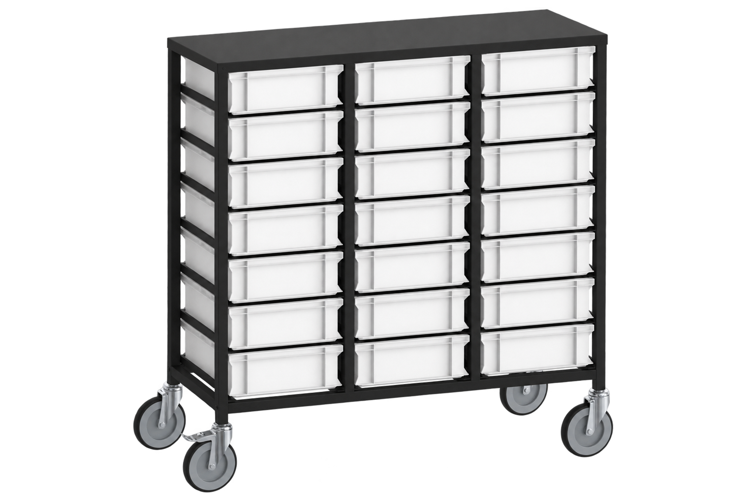 Brickvagn Svart, 21 Back vit