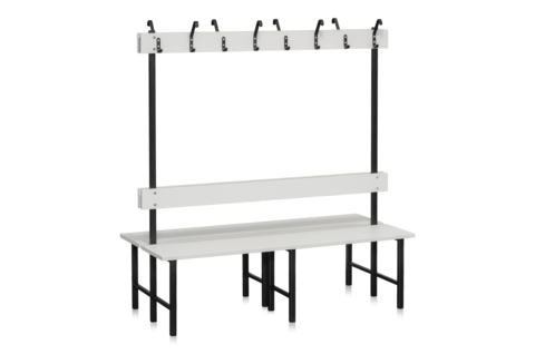 Sittbänk Dubbelsektion 1500 mm Ljusgrå