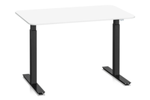 Skrivbord Sitt&Stå 1200x800 mm Vit Bordsskiva Svart Stativ