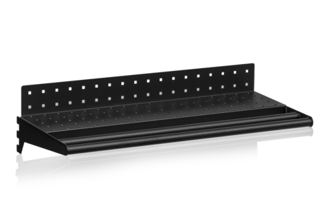 Hyllplan Perforerad inklusive Klädstång 600 mm Svart