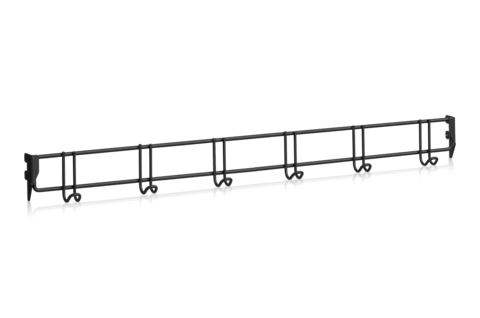Klädkroklist 900 mm 6 Krokar Svart