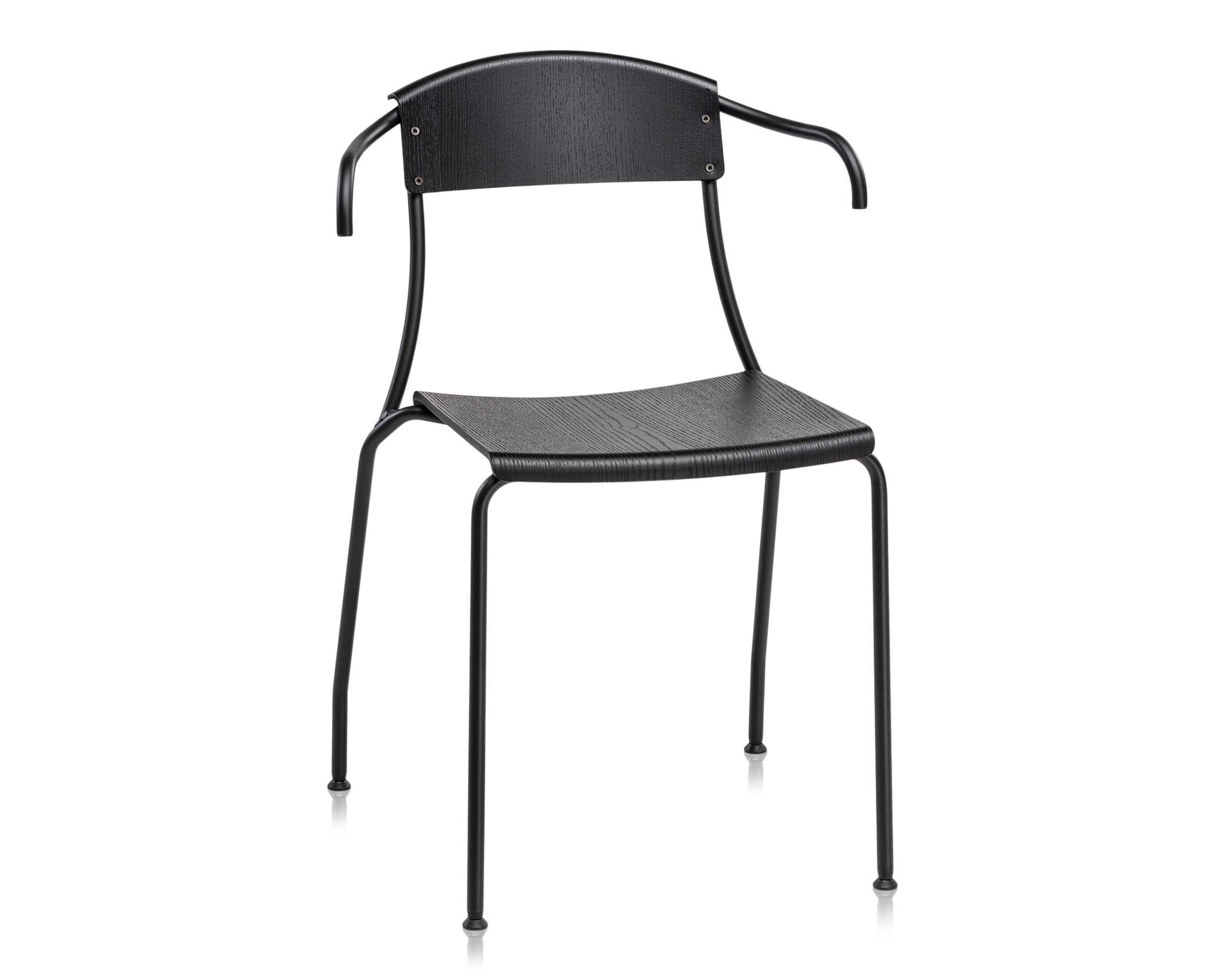 Straw Karmstol, Svartlackad fanér / Svart