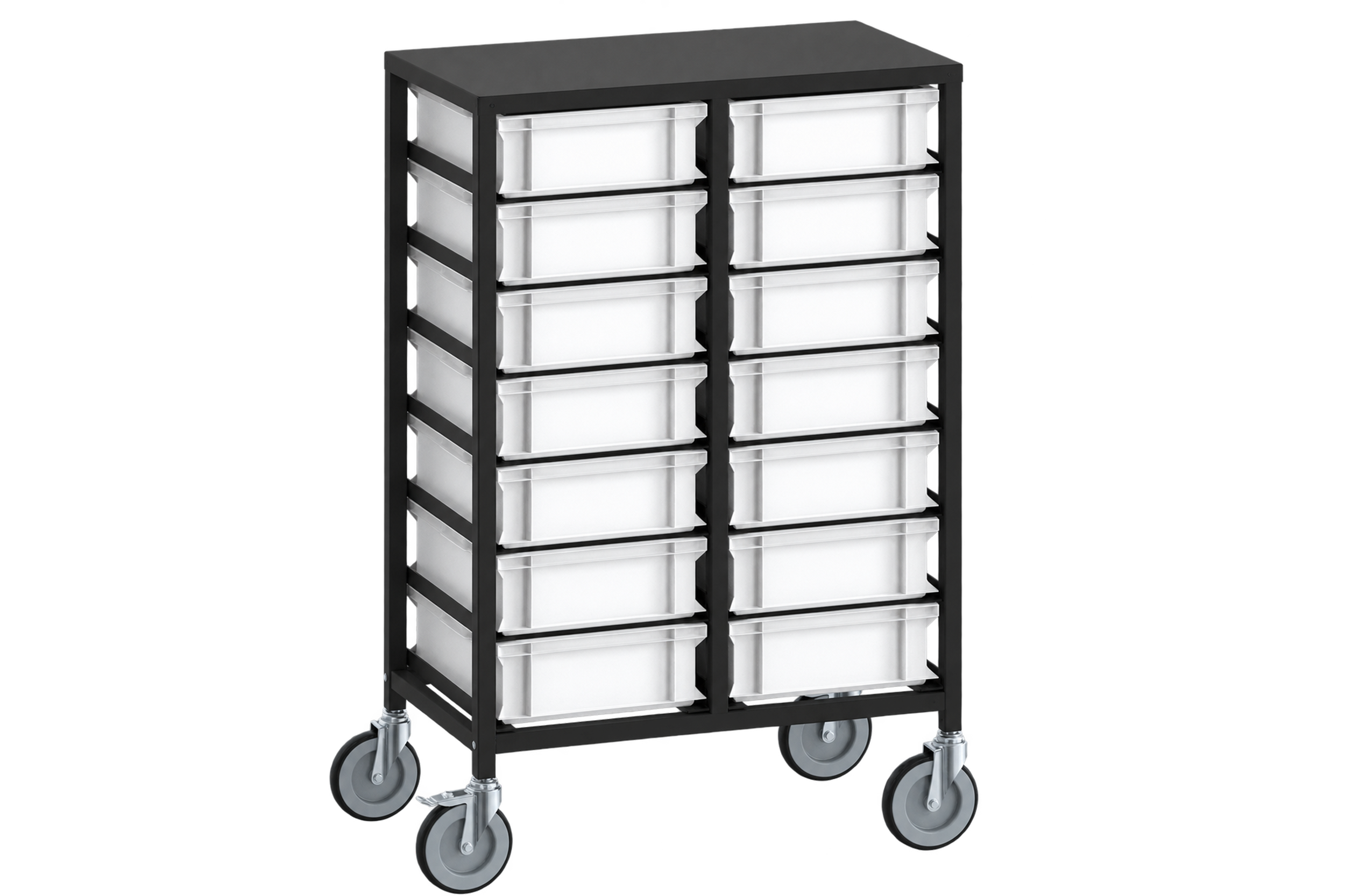 Brickvagn svart, 14 Back vit