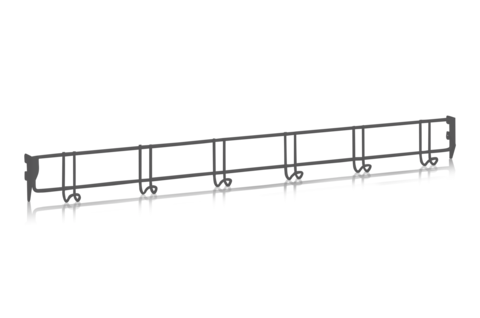 Klädkroklist 900 mm 6 Krokar Grå
