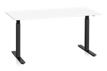 Skrivbord Sitt&Stå 1600x800 mm Vit Bordsskiva Svart Stativ