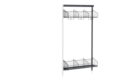 Sko- och Hatthylla Vägg Följdsektion 900 mm Grå